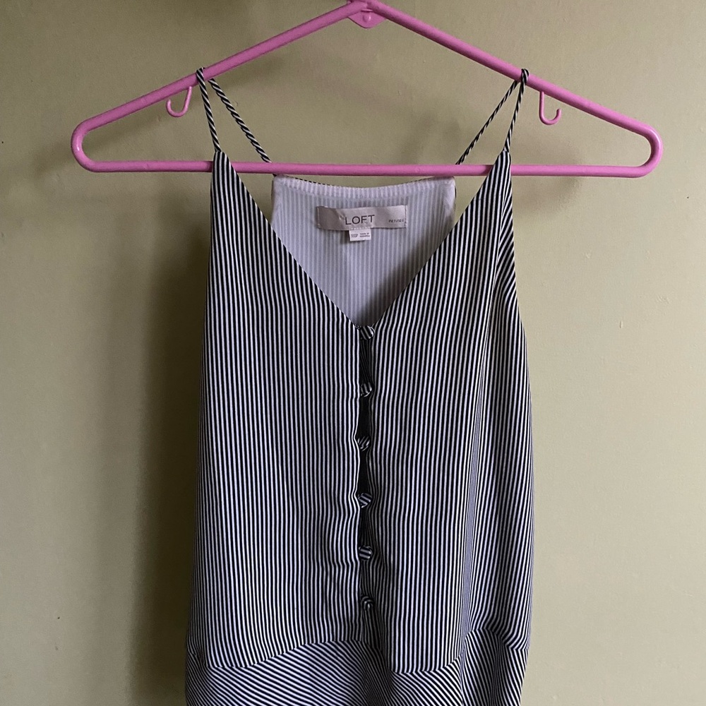 LOFT Black and White Striped Women's Top